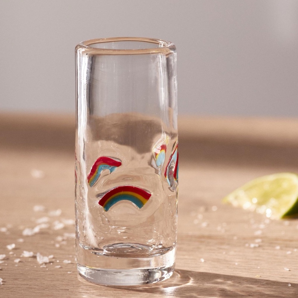 NWT Anthropologie Icon Glass Rainbow Shot Glass